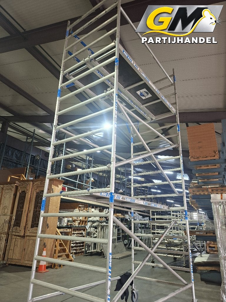 Alumexx / ASC aluminium rolsteiger – ca. 6 meter werkhoogte, Ophalen, Gebruikt, Rolsteiger of Kamersteiger, 5 meter of hoger