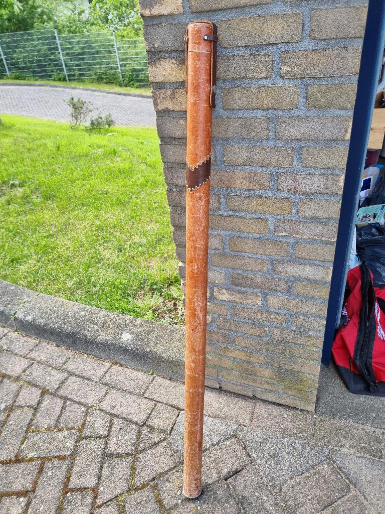 Leder beklede hengel koker, Ophalen, Gebruikt, Koffer of Tas