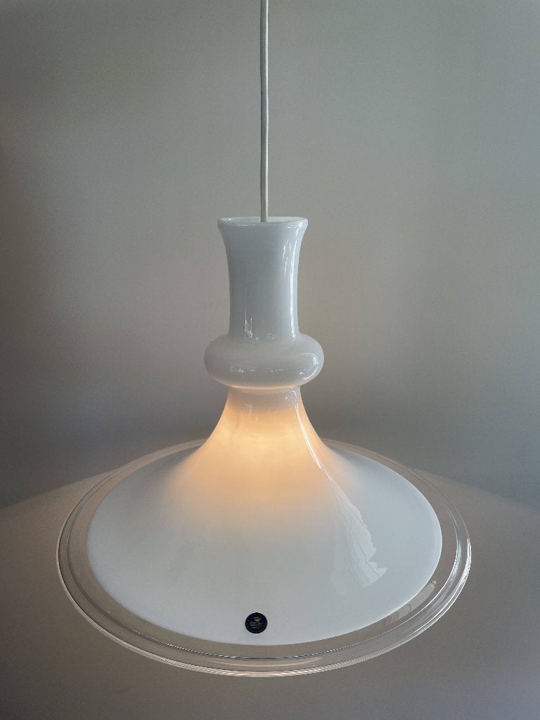Originele Royal Copenhagen Deense Vintage Glazen Hanglamp, Gebruikt, Scandinavisch, Glas, E27 (groot)