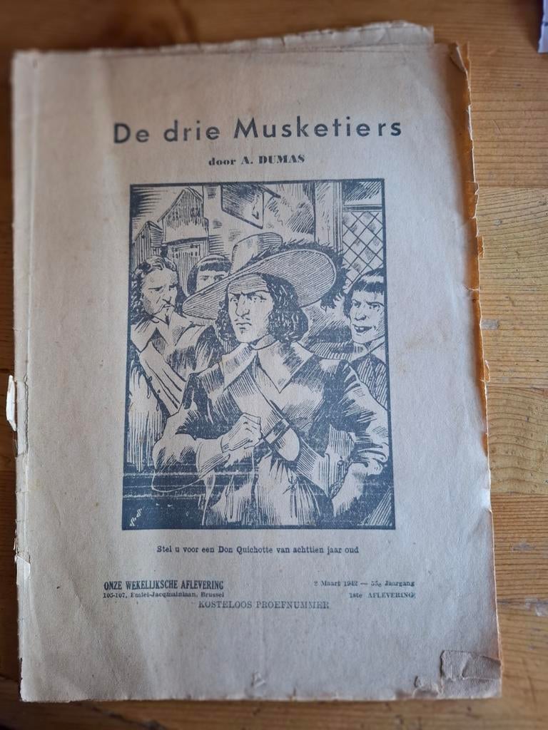 De Drie Musketiers - Zelzaam verzamelstuk uit 1942, Ophalen of Verzenden
