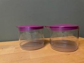 Tupperware Suiker en Melk set/ Roomstel Paars Demo, Huis en Inrichting, Ophalen of Verzenden, Zo goed als nieuw, Paars, Overige typen