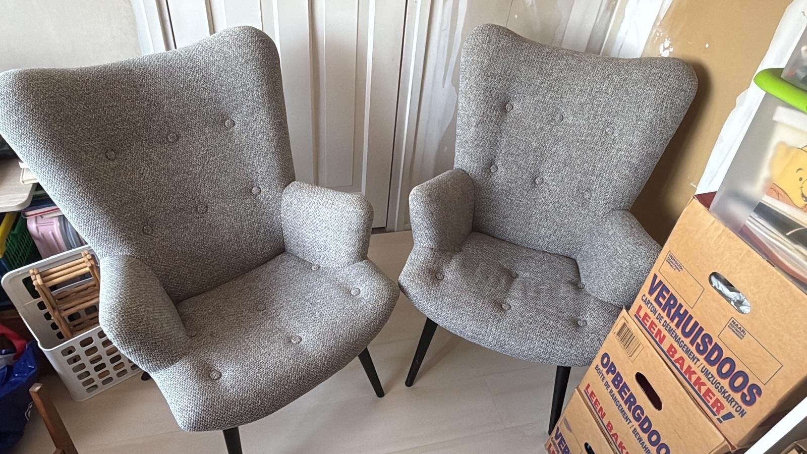 Grijze fauteuil - Zo goed als nieuw, Huis en Inrichting, Fauteuils, Ophalen of Verzenden, Zo goed als nieuw, Stof, 75 tot 100 cm