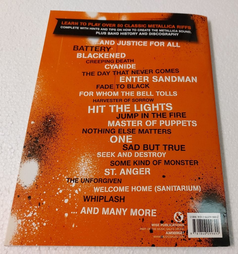 Metallica BOEK Riffology Learn to play over 50 riffs, Gebruikt, Verzenden, Metallica, NvT