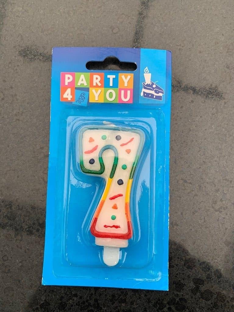Kaarsje 7 jaar, Ophalen of Verzenden, Nieuw, Versiering, Verjaardag