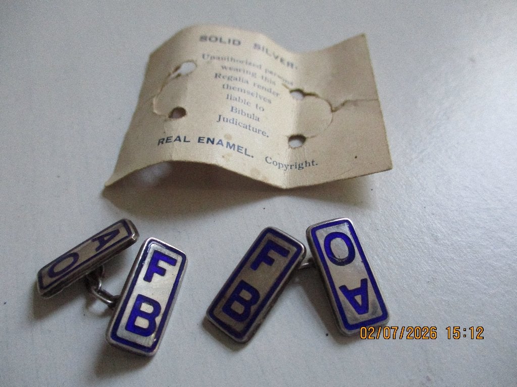 manchetknopen gemerkt zilver Met letters FBAO 1.8 cm. hoog, Sieraden, Tassen en Uiterlijk, Manchetknopen, Ophalen of Verzenden