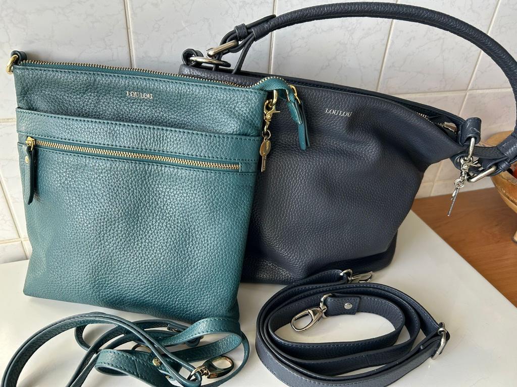 LouLou tassen 2 stuks in 1 koop - zo goed als nieuw, Ophalen of Verzenden, Zo goed als nieuw, Blauw, Schoudertasje