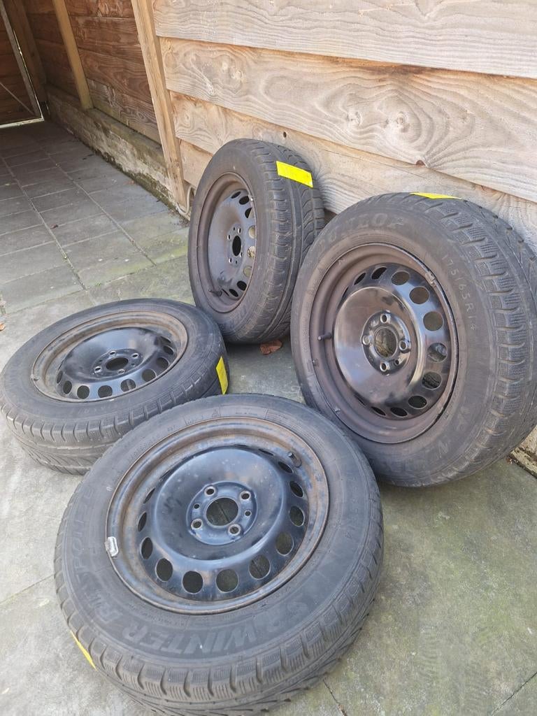 Winterbanden op stalen velgen, Auto diversen, Aanhangwagen-onderdelen, Ophalen, Gebruikt