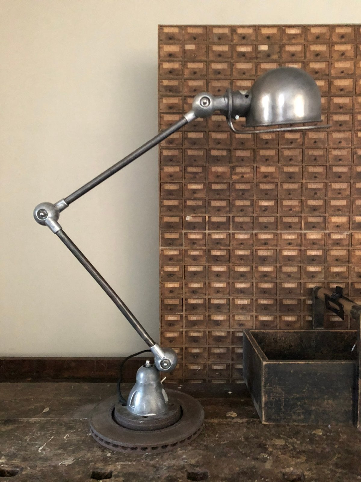 Vintage industriele Jieldé lamp, Ophalen of Verzenden