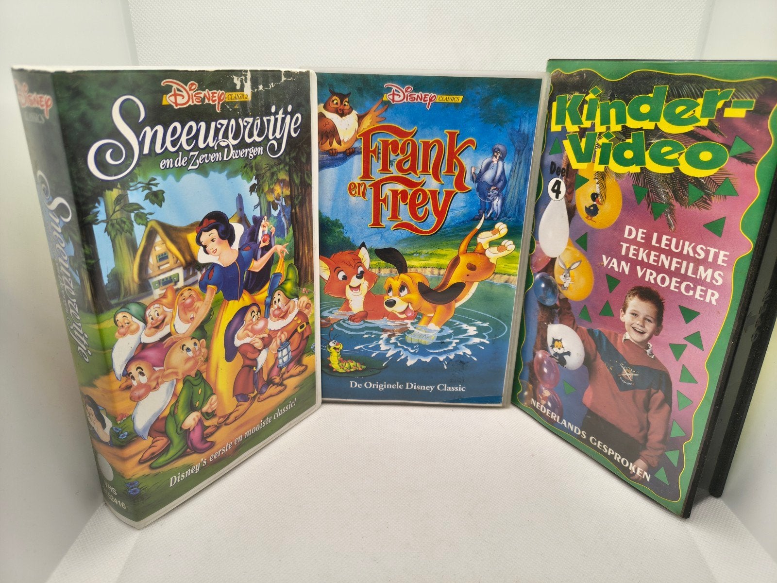 Sneeuwwitje, Frank en Frey en kindervideo deel 4 VHS lot, Cd's en Dvd's, VHS | Kinderen en Jeugd, Ophalen of Verzenden, Zo goed als nieuw