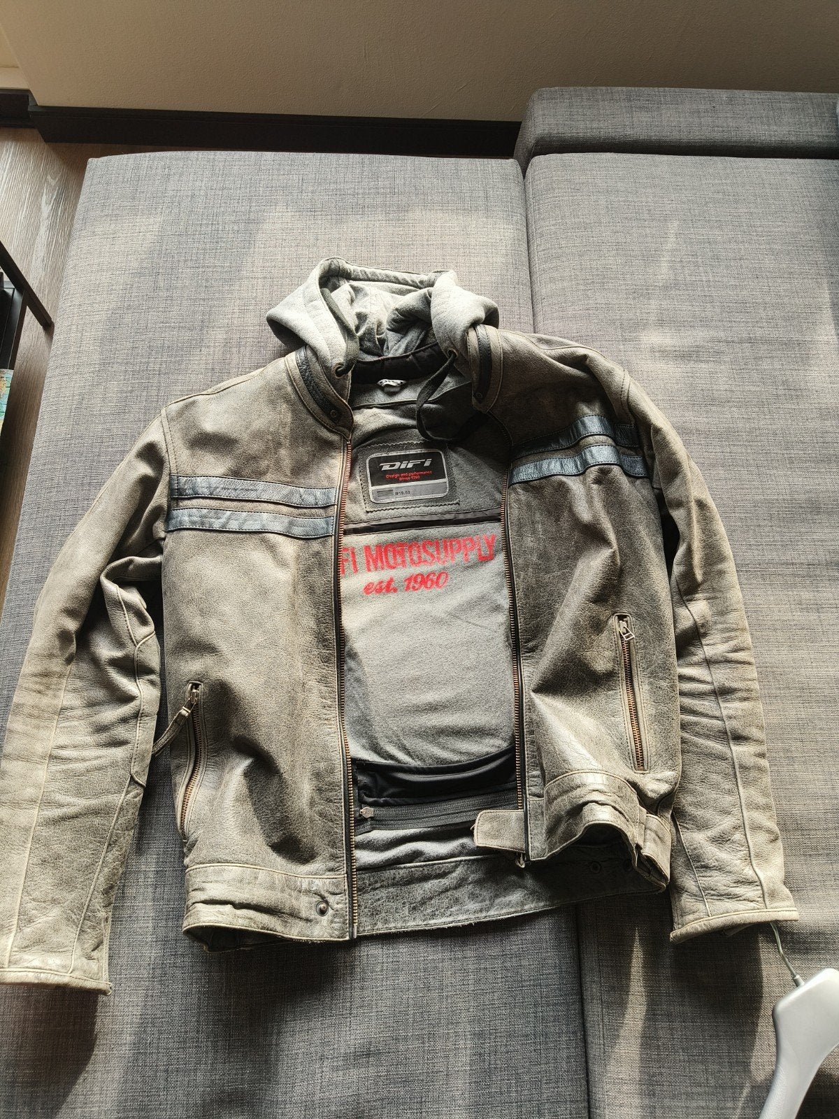 Difi Leren Motorjas met Rugprotector maat 46, Motoren, Kleding | Motorkleding, Heren, Difi, Jas | leer, Ophalen of Verzenden