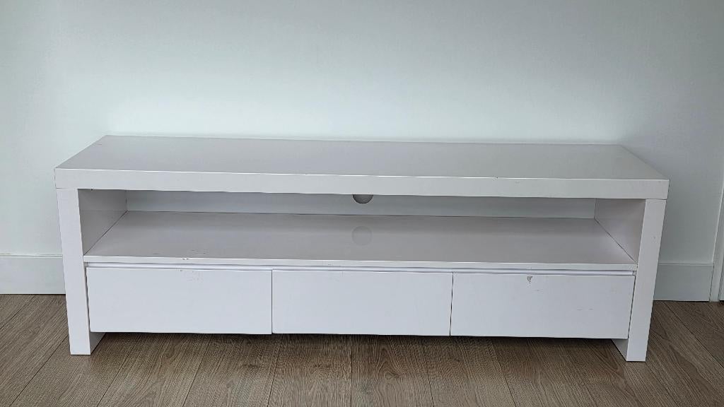 Witte TV kast, Gebruikt, 150 tot 200 cm, Ophalen of Verzenden, Minder dan 100 cm