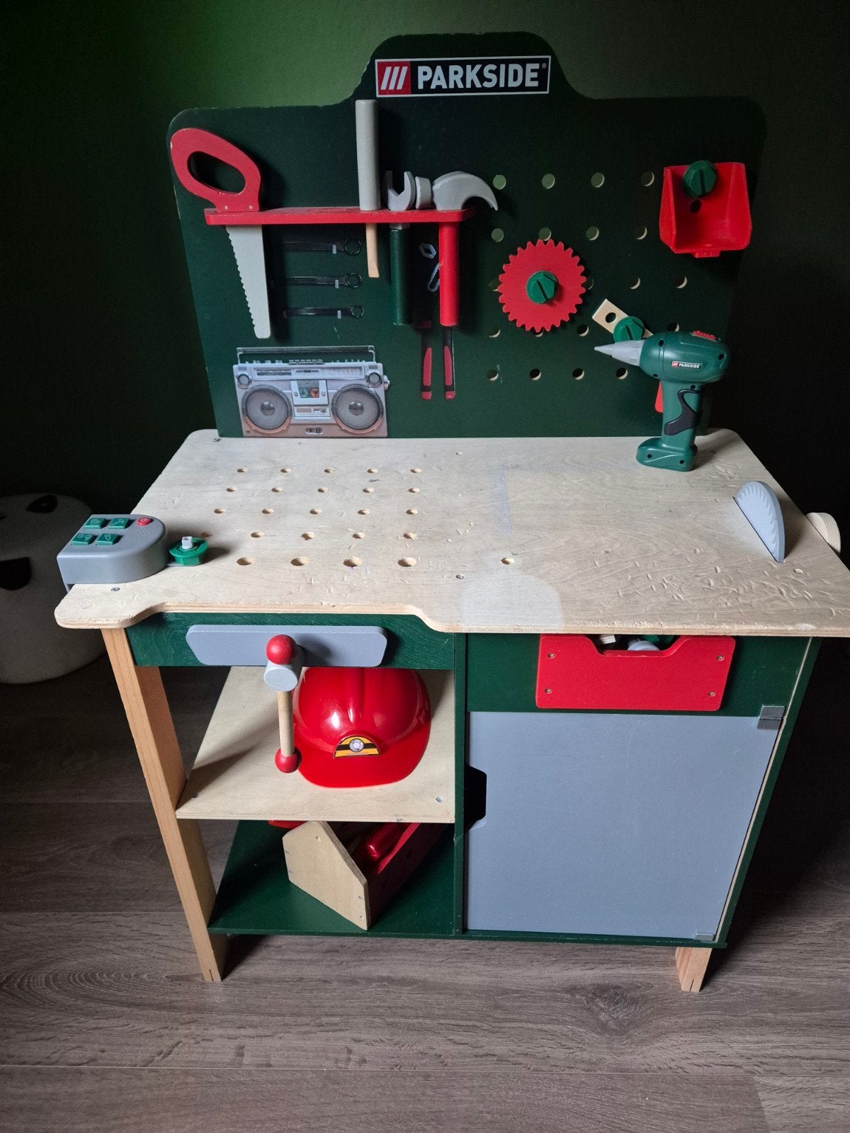 Kinderwerkbank met bouwmaterialen en gereedschap, Ophalen, Gebruikt, Jongen of Meisje