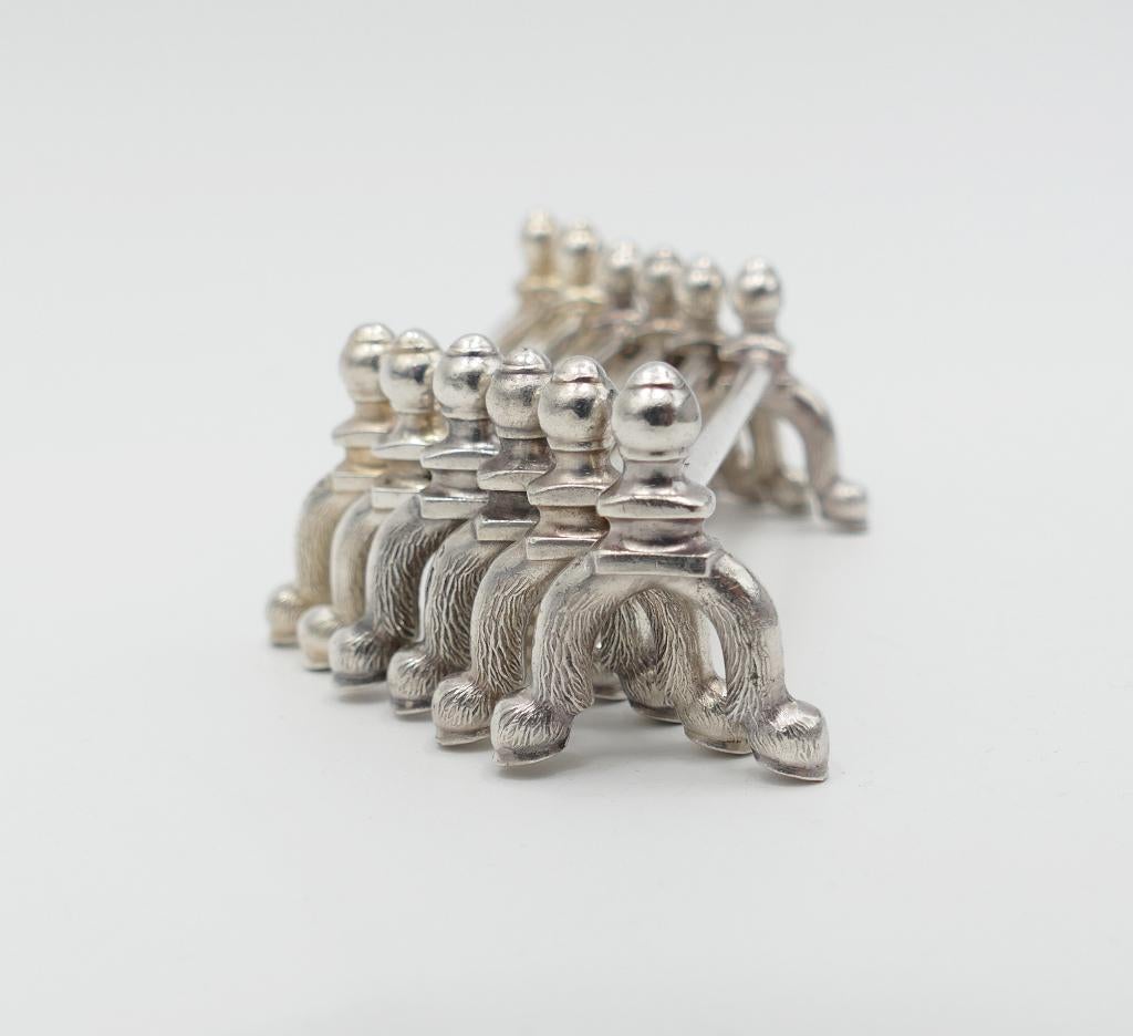 Set van 6 verzilverde Messenleggers - Wiskemann - c. 1935, Antiek en Kunst, Antiek | Bestek, Ophalen of Verzenden