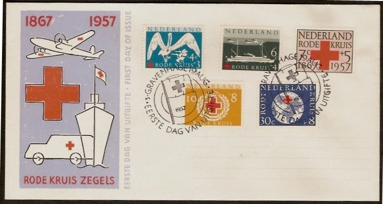 Nederland FDC E31 Zonder Adres, Rode Kruis 1957, Postzegels en Munten, Ophalen of Verzenden, Onbeschreven, Nederland