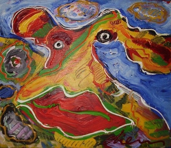 Peter Diem - "Kiss", Antiek en Kunst, Ophalen, Gesigneerd, Acrylverf