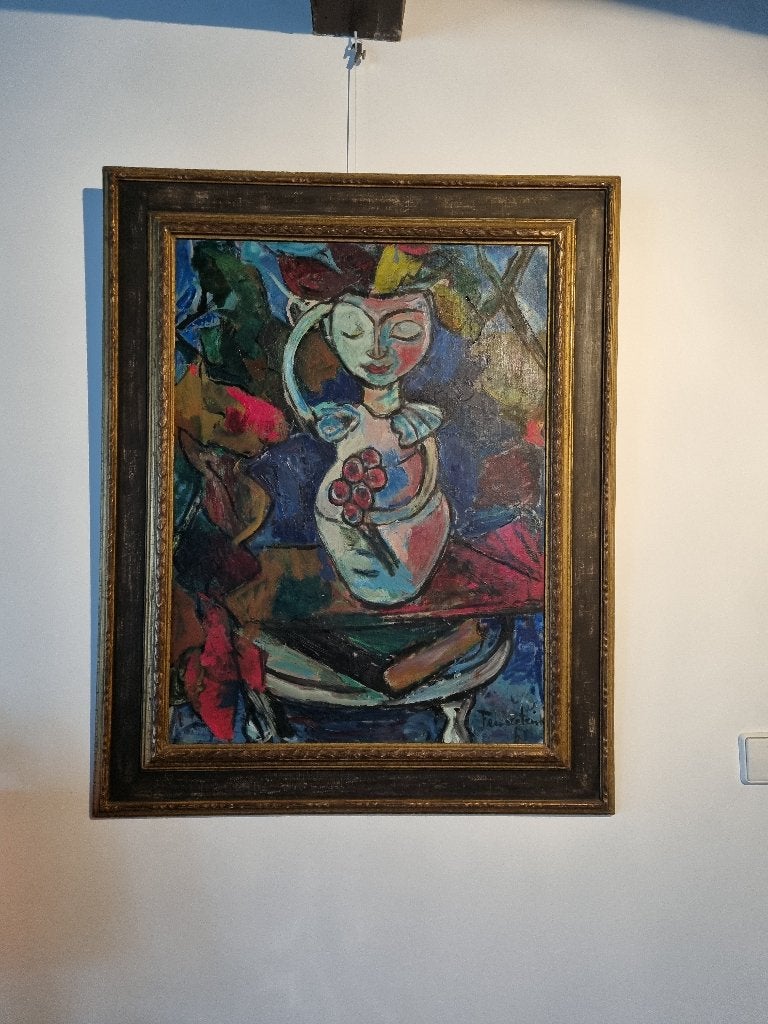 Olieverfschilderij 80x50 Greet Feuerstein 1963, Antiek en Kunst, Kunst | Schilderijen | Klassiek, Ophalen, Doek, Expressionistisch