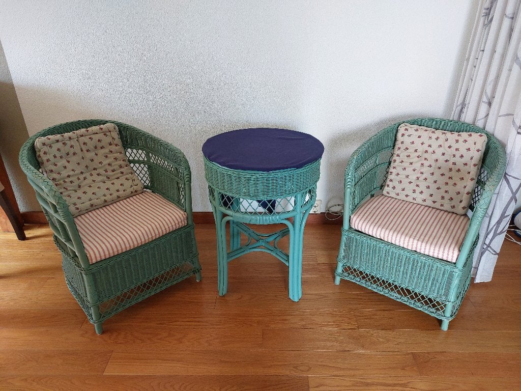 Vintage rotan zitje, Ophalen, Gebruikt, Twee, Overige kleuren