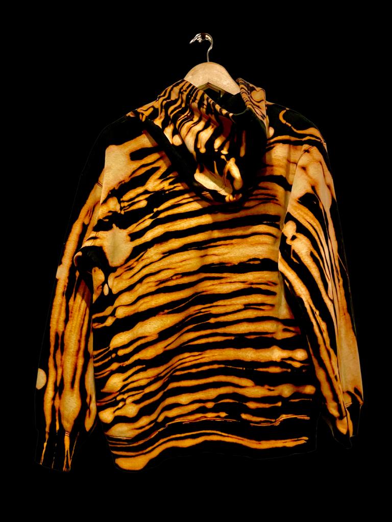 MUSE zelfgemaakte hoodie bleach art FLAME WASH XL, Ophalen of Verzenden, Gedragen