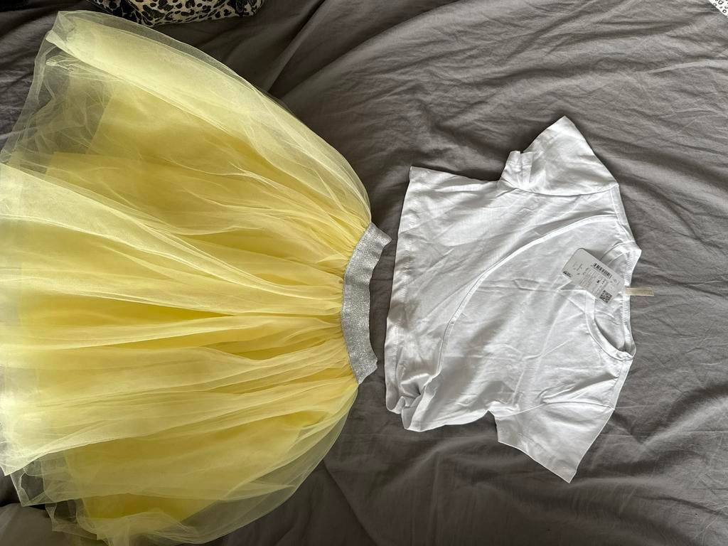 Gele tutu rok met witte top, Ophalen of Verzenden, Zo goed als nieuw, Meisje