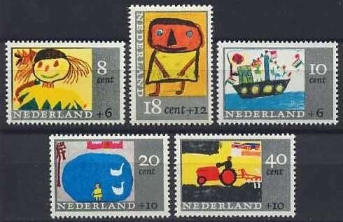 Nederland NVPH nr 849/53 postfris Kinderpostzegels 1965, Postzegels en Munten, Postzegels | Nederland, Ophalen of Verzenden, Na 1940