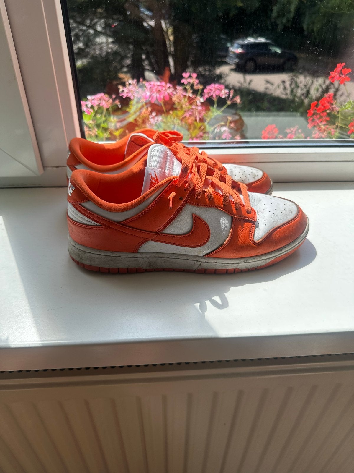 Nike Dunk Low Orange White Sneakers, Ophalen of Verzenden, Gedragen, Sneakers of Gympen