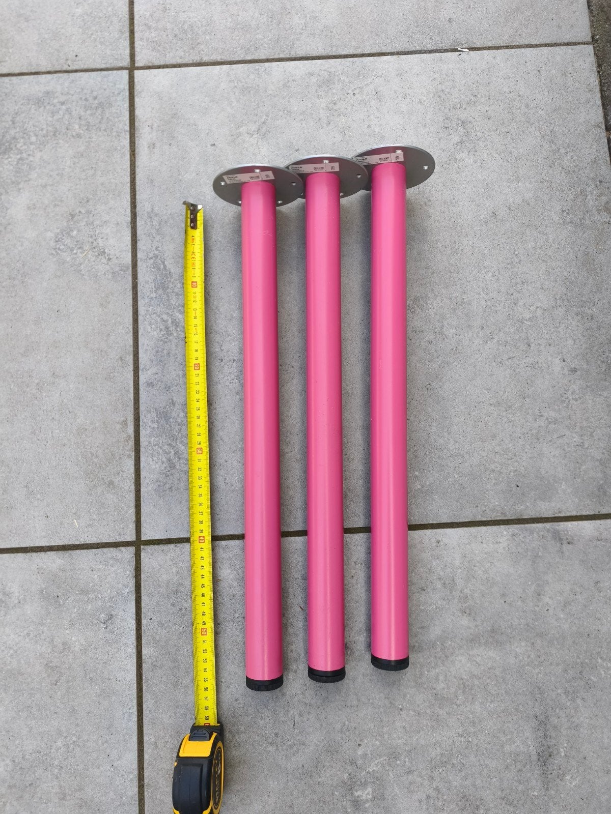 3x IKEA ADILS Tafelpoot Roze - 56 cm Verstelbaar, Ophalen