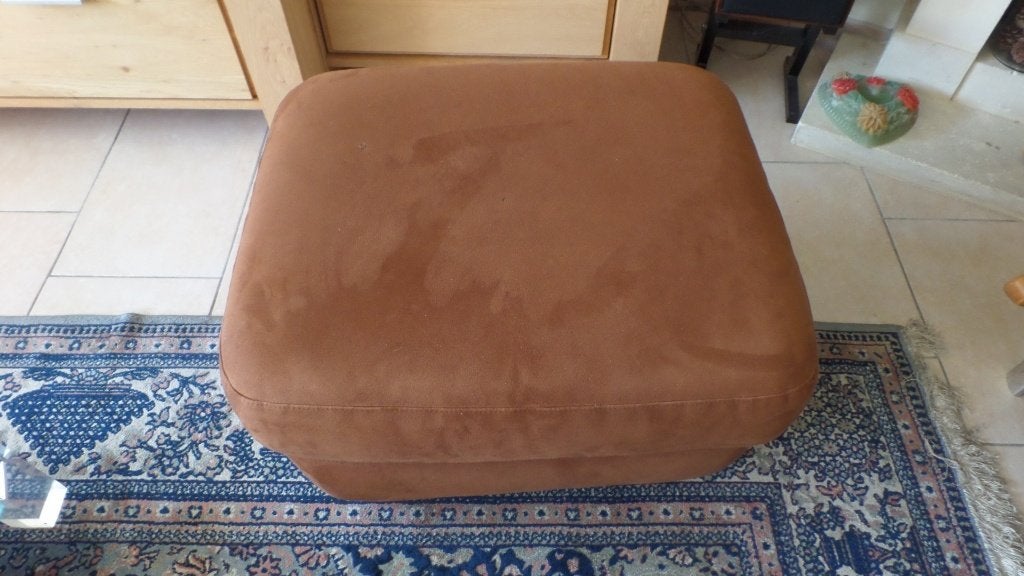 Poef/hocker, ex CASBA, 60x70x42cm, kastanjebruin-(#9126), Ophalen, Gebruikt, Klassiek, Stof