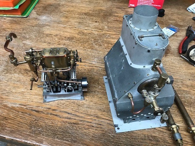 Scheeps stoommachine met ketel, Hobby en Vrije tijd, Modelbouw | Overige, Ophalen, Zo goed als nieuw, Groter dan 1:32