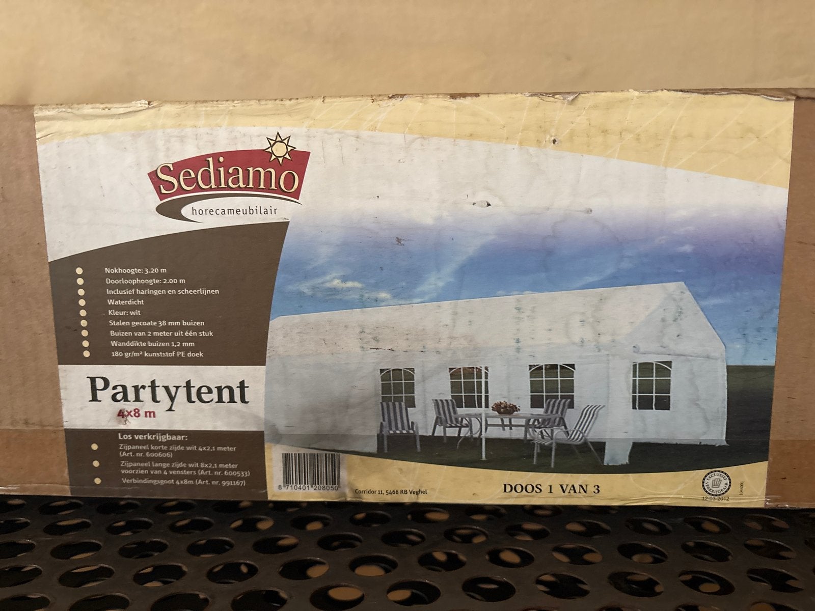 Sediamo Partytent 4x8m - Nieuw in doos, Ophalen, Partytent, Nieuw, 4 tot 6 meter
