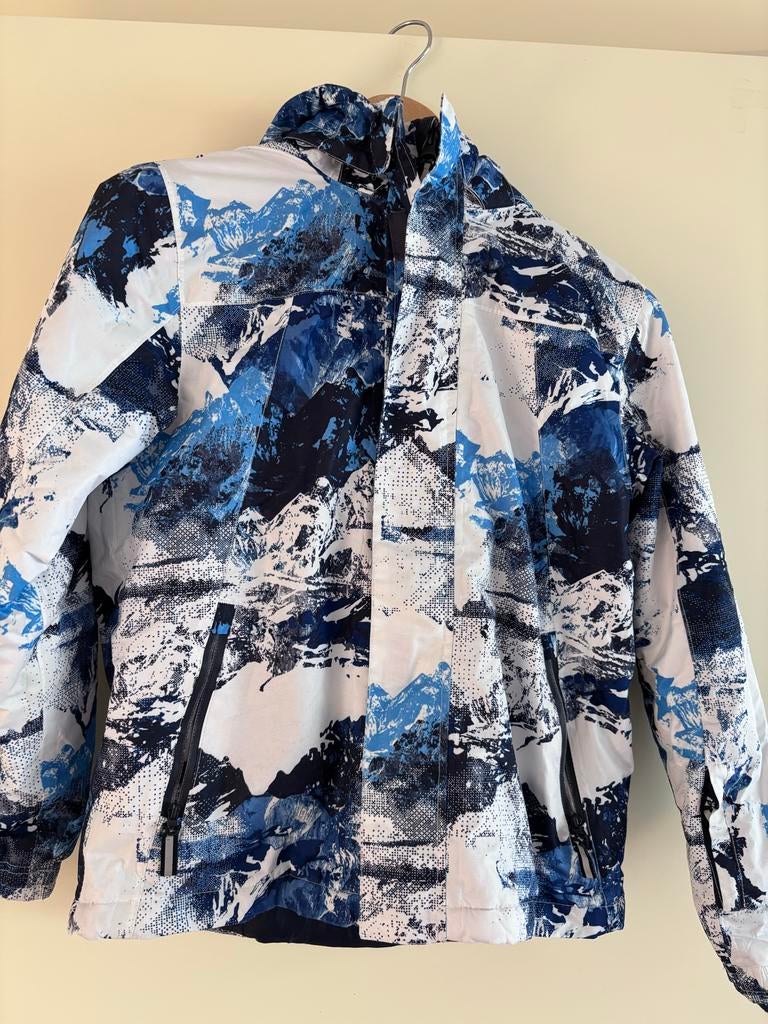 Crivit ski-jas maat 146/152 - Blauw/Wit bergprint, Ophalen