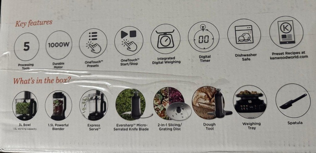 Kenwood Multipro OneTouch Foodprocessor  Blender FDM73.480SS, Nieuw, Ophalen of Verzenden, Vaatwasserbestendig, 3 snelheden of meer