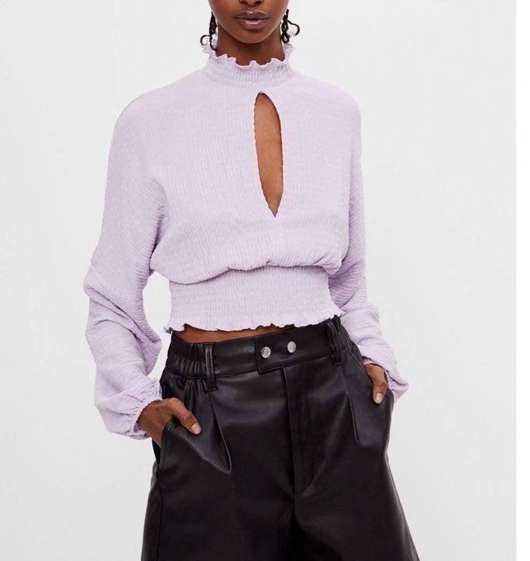 Bershka blouse top open rug paars lila maat S, Kleding | Dames, Paars, Zo goed als nieuw, Maat 36 (S), Bershka