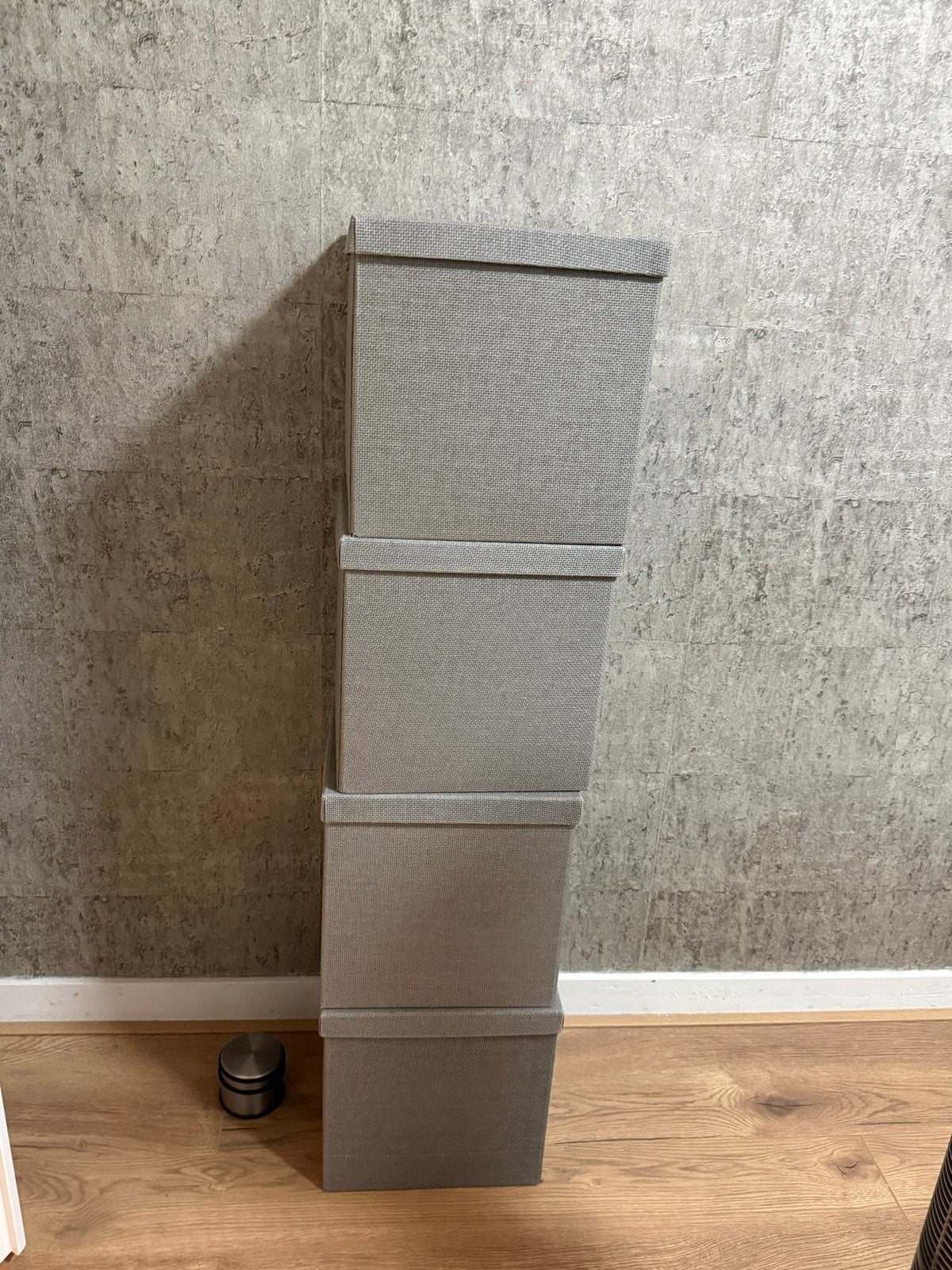 Set van 4 grijze opbergdozen met deksel IKEA, Ophalen, Zo goed als nieuw