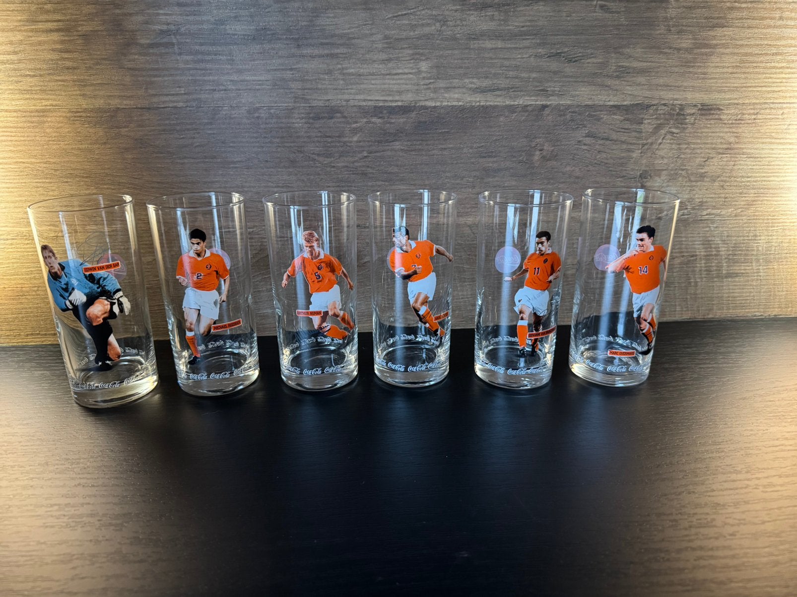 6 stuks Coca Cola WK 1998 glazen Nederland ZGAN, Verzamelen, Ophalen of Verzenden, Zo goed als nieuw, Frisdrankglas