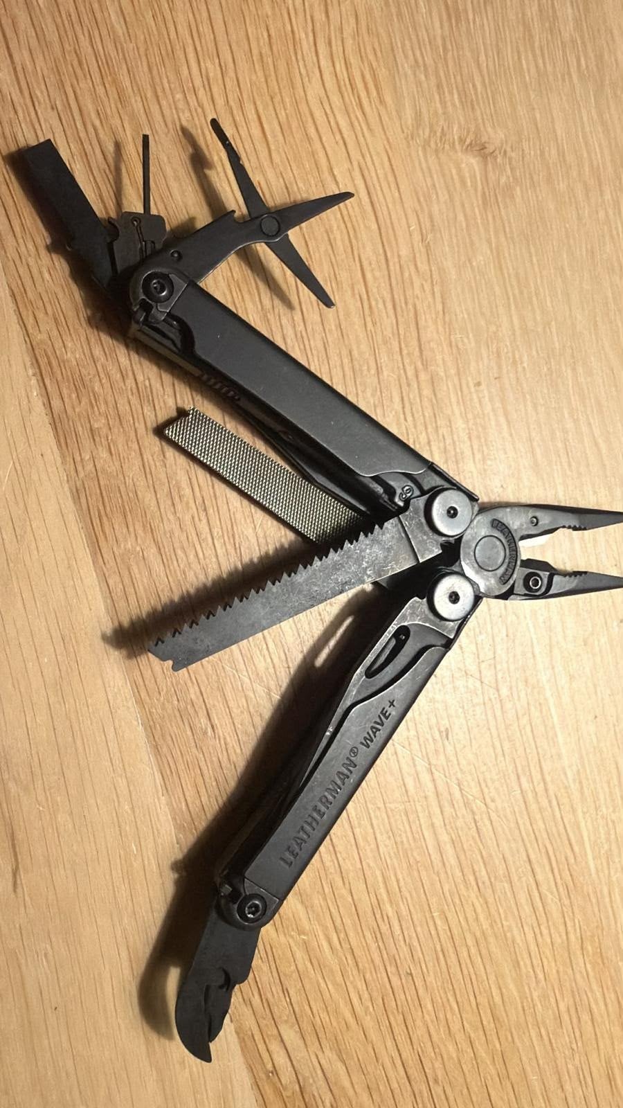 Leatherman Wave+ Multitool met lederen etui, Doe-het-zelf en Verbouw, Gereedschap | Handgereedschap, Ophalen, Zo goed als nieuw