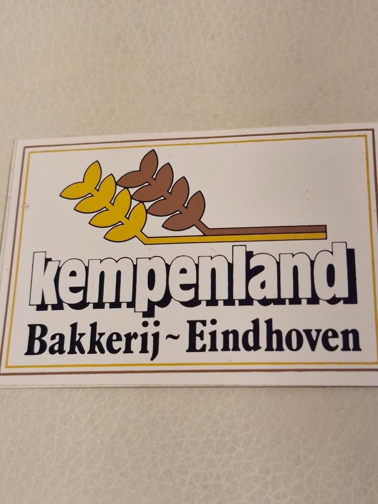 7798 Vintage sticker Bakkerij Kempenland Eindhoven, Ophalen of Verzenden, Gebruikt