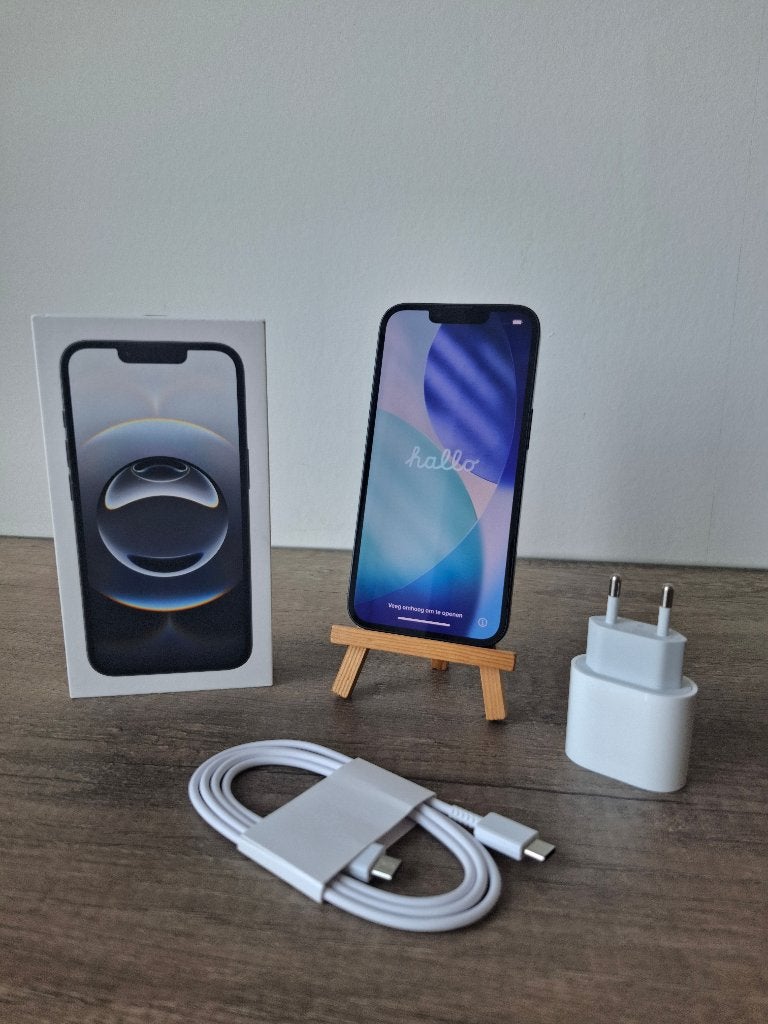 Apple iPhone 16e | 128GB | Zwart | 100% Batterij | Compleet, Zwart, Ophalen of Verzenden, Zo goed als nieuw, Zonder simlock