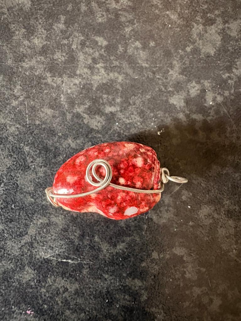 Handgemaakte kettinghanger Thuliet/Rode Jaspis, Ophalen of Verzenden, Nieuw