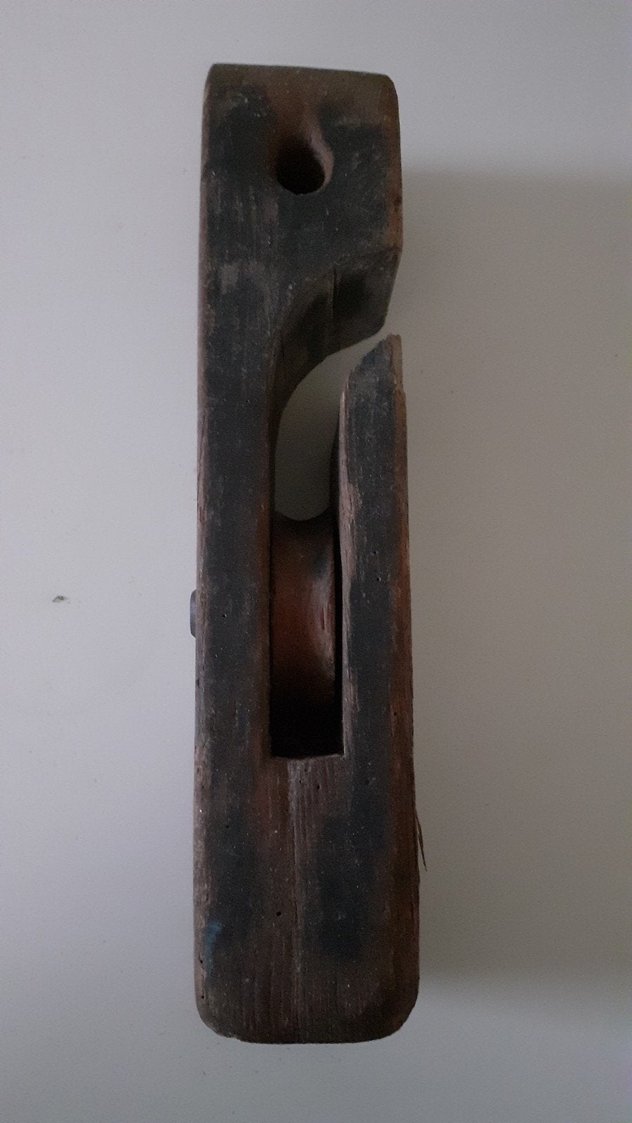 Antieke houten katrol - Decoratief scheepvaart object, Ophalen of Verzenden