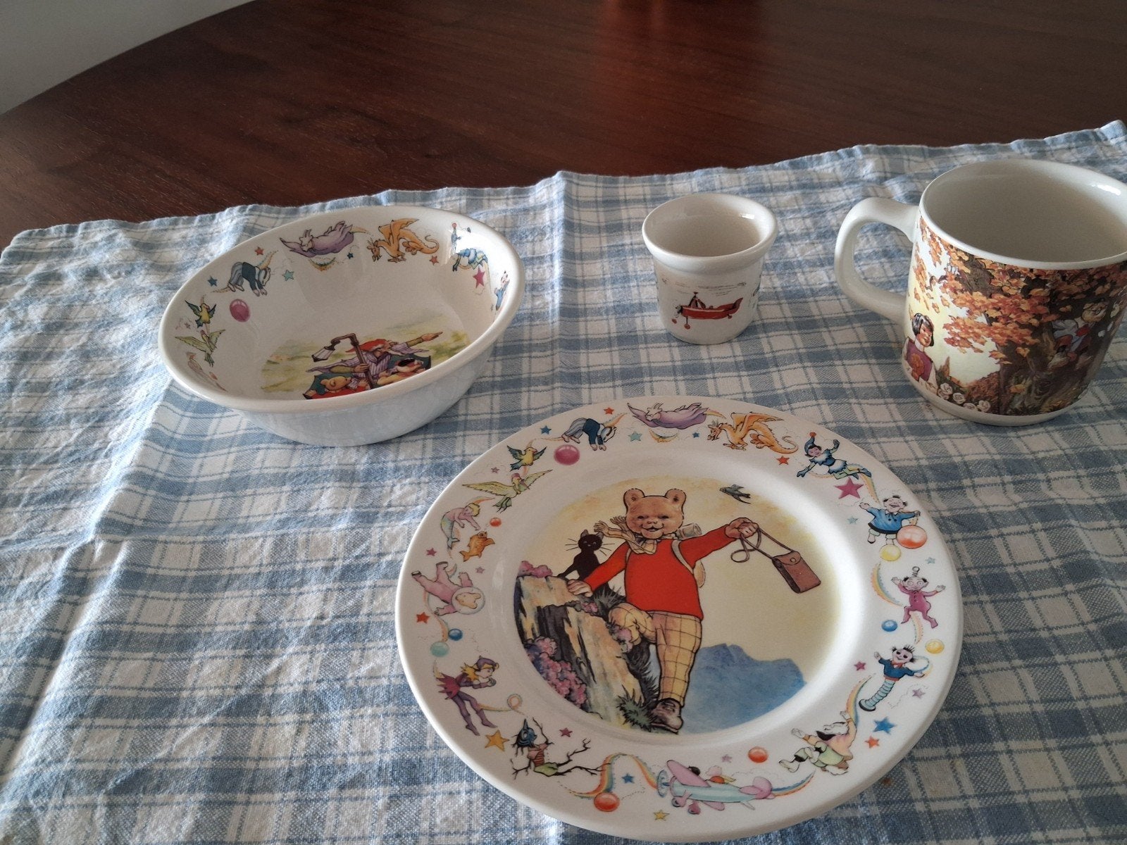 Rupert Bear kinder servies, Ophalen