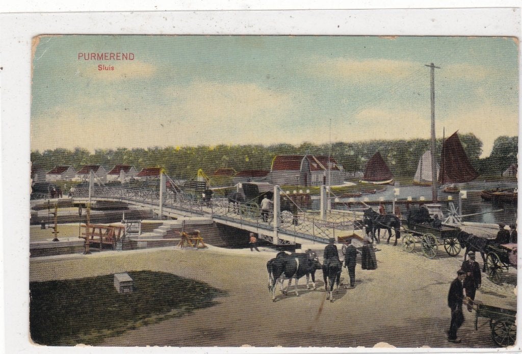 Purmerend-Sluis circa 1915, Verzenden, Voor 1920, Gelopen, Noord-Holland
