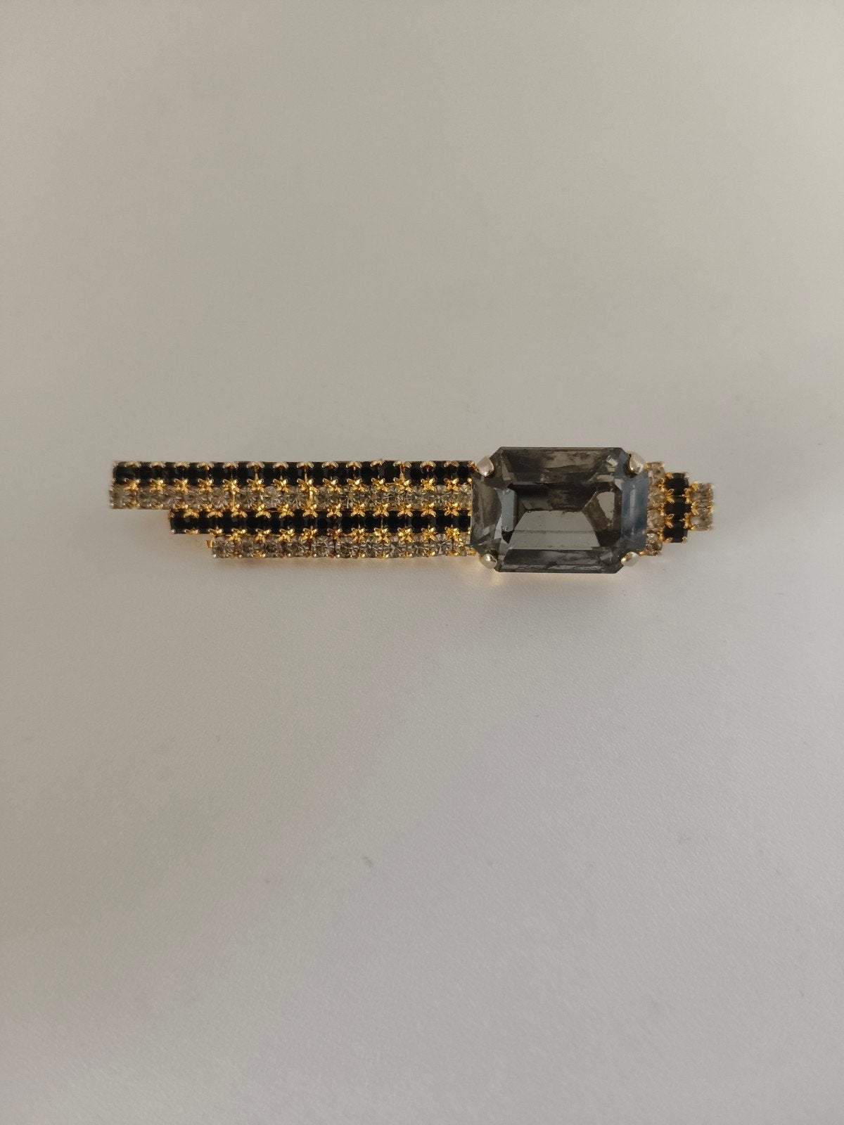 Vintage jaren '50 staafbroche met glasstenen, Met kristal, Overige materialen, 4 tot 7 cm, Gebruikt