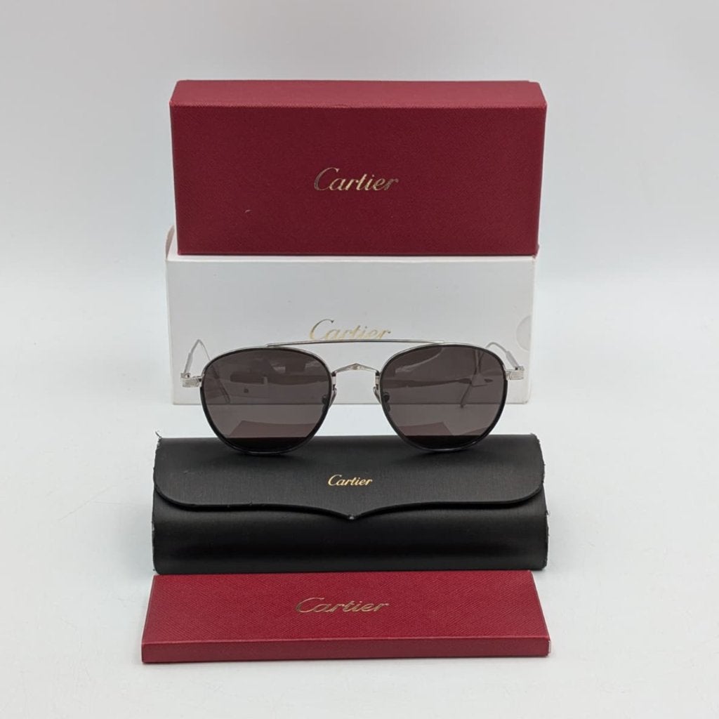 Cartier CT0251S Aviator zonnebril titanium - Cartier glazen, Cartier, Zo goed als nieuw, Support@cartier.com, 13 Rue de la Paix, 75002 Paris
France