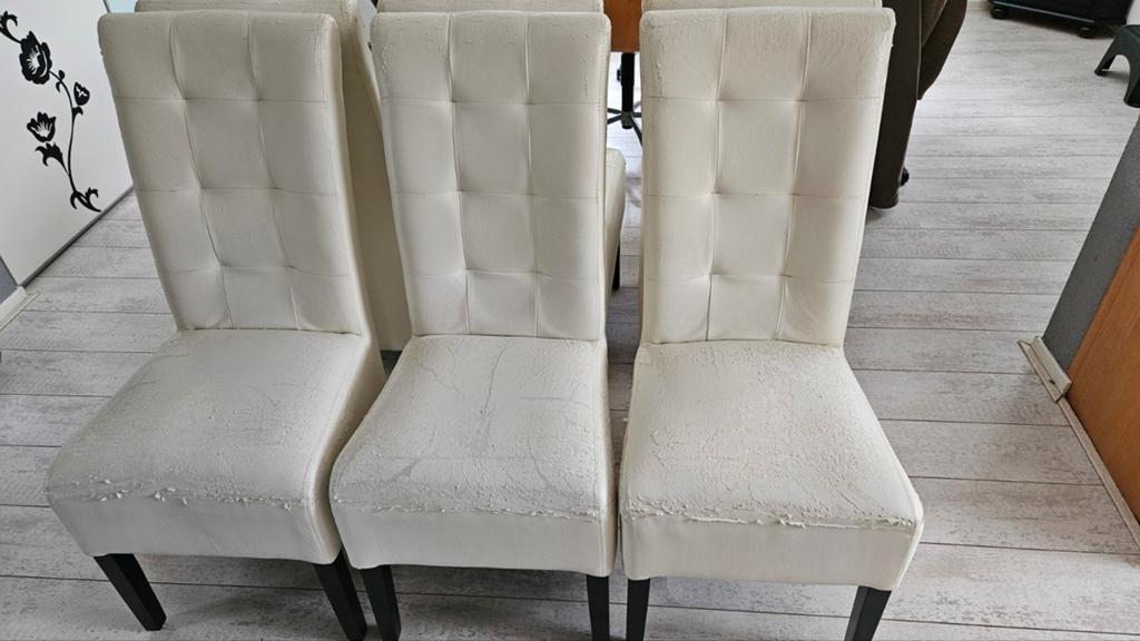 6 eetkamerstoelen OPKNAPPERS, Gebruikt, Wit, Landelijk, Vijf, Zes of meer stoelen
