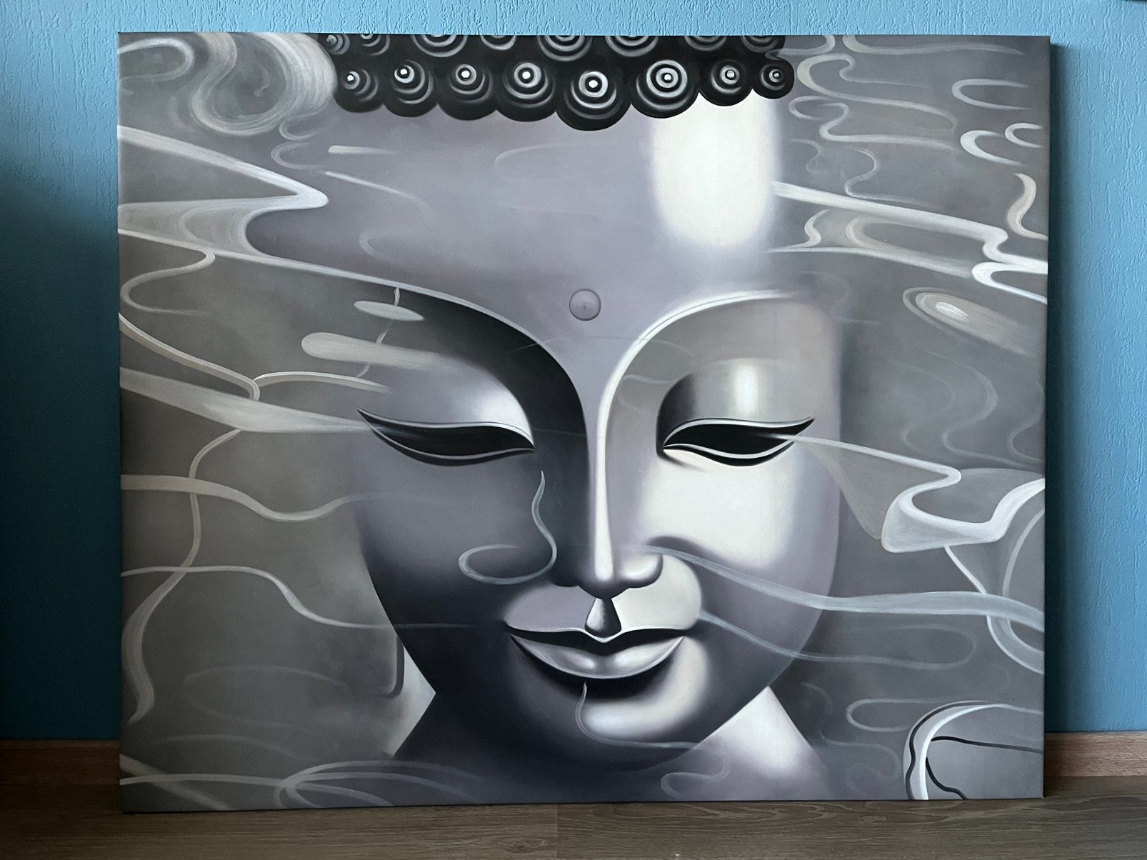 Handgeschilderd buddha schilderij, Ophalen