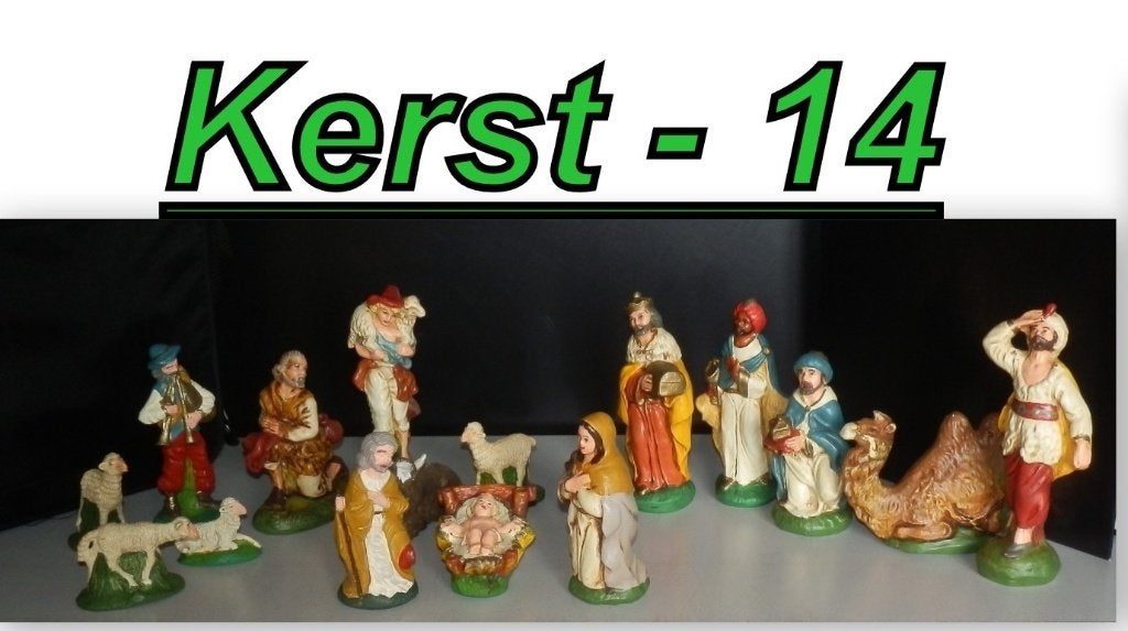 Kerst - 14 -/- 18 delige kerst groep (18 beelden), Diversen, Kerst, Ophalen of Verzenden, Nieuw
