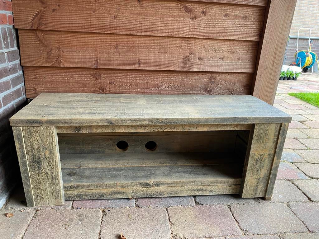 Steigerhout kastje 120x40x30 cm - Binnen/Buiten TV meubel, Gebruikt, 100 tot 150 cm, Ophalen of Verzenden, Minder dan 100 cm