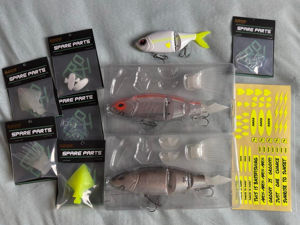 Aros Koreaanse Swimbait Set met Extra Onderdelen, Watersport en Boten, Hengelsport | Roofvissen, Ophalen of Verzenden, Zo goed als nieuw