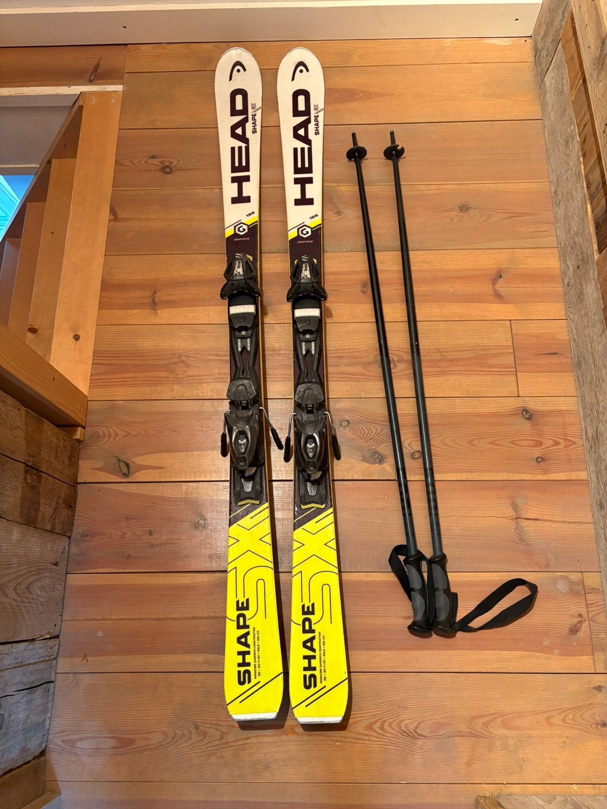 Head Ski’s 156cm + skistokken, Ophalen, 140 tot 160 cm, Zo goed als nieuw, Skiën
