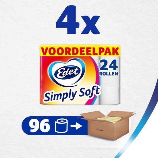 96 rollen Simply Soft Toiletpapier -  Voordeelverpakking, Huis en Inrichting, Schoonmaakartikelen, Verzenden, Overige typen